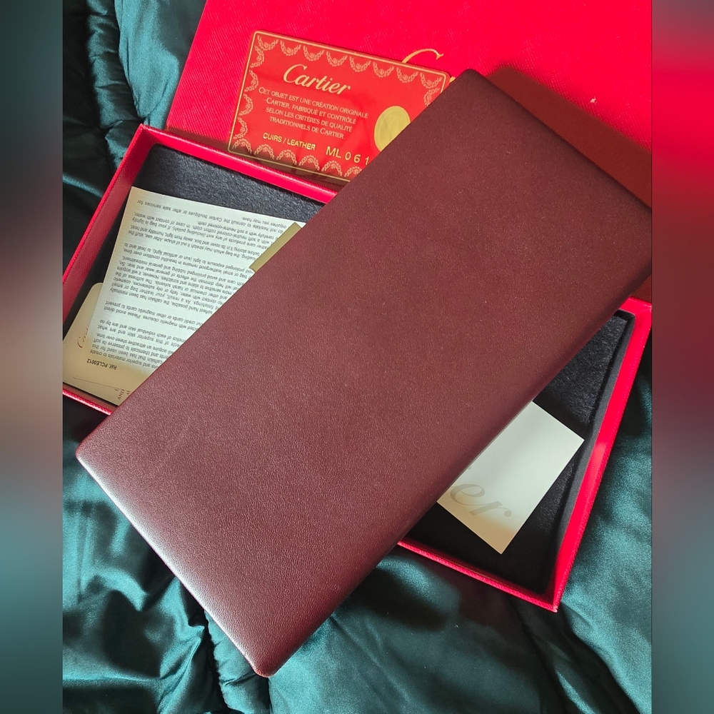 Authentic Cartier Deep Red Leather Wallet